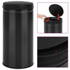 vidaXL Poubelle &agrave; capteur automatique 70 L Acier au carbone Noir