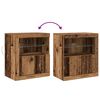 vidaXL Buffet LED Marron 60,5 x 37 x 67 cm Bois d'ing&eacute;nierie