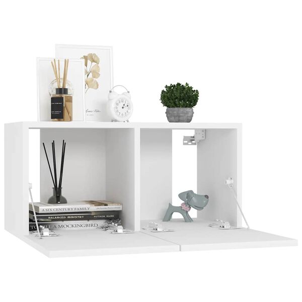 vidaXL Ensemble de meubles TV 10 pcs Blanc Bois d'ing&eacute;nierie