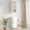 vidaXL Armoire murale Blanc brillant 34,5x32,5x90 cm Bois d'ing&eacute;nierie