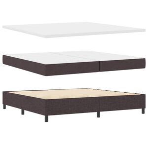 vidaXL Lit &agrave; ressorts avec matelas Marron fonc&eacute; 200 x 200 cm tissu