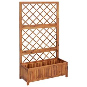 vidaXL Lit sur&eacute;lev&eacute; avec treillis 85x38x150 cm Bois massif d'acacia