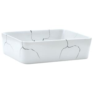 vidaXL Vasque &agrave; poser blanc rectangulaire 46x35,5x13 cm c&eacute;ramique