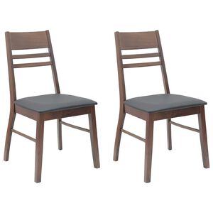 vidaXL Chaises de salle &agrave; manger 2 pcs Marron Clair 43 x 54 x 89 cm