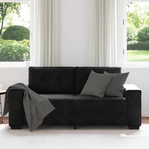 vidaXL Canap&eacute; causeuse noir 180x77x82 cm velours