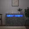 vidaXL Buffet avec lumi&egrave;res LED gris b&eacute;ton 116x30x75 cm