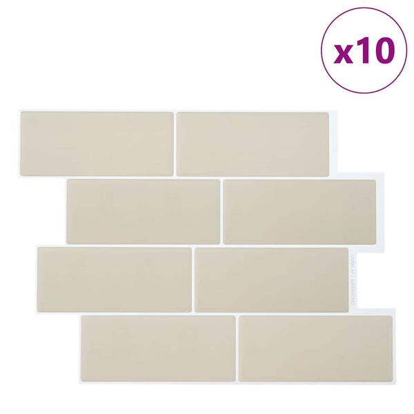 vidaXL Carreau de métro 10 pcs Beige 29.4 x 21.4 cm