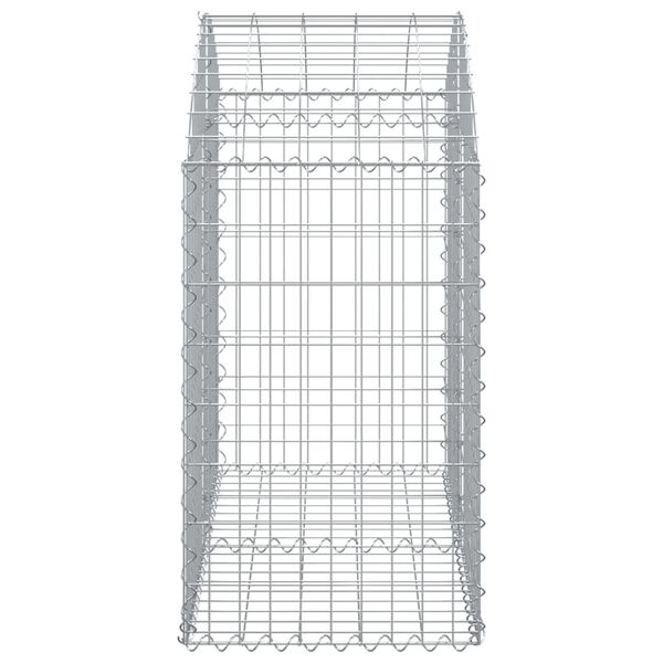 vidaXL Panier de gabions arqué 100x50x80/100 cm Fer galvanisé