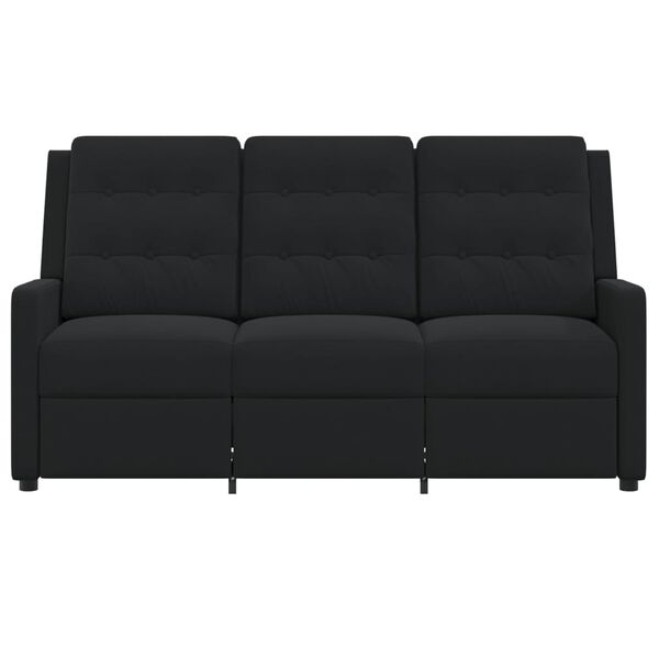 vidaXL Fauteuil de massage inclinable &agrave; 3 places noir tissu