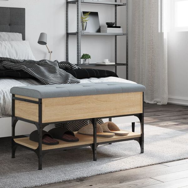 vidaXL Banc &agrave; chaussures ch&ecirc;ne sonoma 82x42x45 cm bois d'ing&eacute;nierie