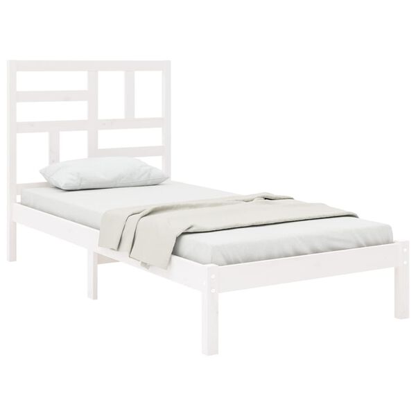 vidaXL Cadre de lit sans matelas blanc bois massif 90x200 cm