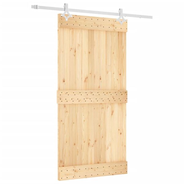 vidaXL Porte coulissante et kit de quincaillerie 100x210 cm pin massif