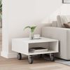 vidaXL Table d'appoint avec roues Blanc 50,5 x 50 x 30 cm