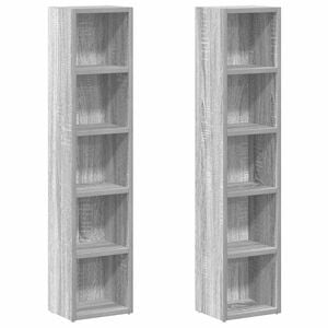 vidaXL Armoires à CD 2 pcs Sonoma gris 21x16x93,5 cm Bois d'ingénierie