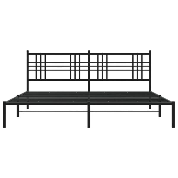 vidaXL Cadre de lit m&eacute;tal sans matelas avec t&ecirc;te de lit noir 193x203cm