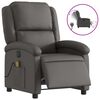 vidaXL Fauteuil inclinable &eacute;lectrique gris cuir v&eacute;ritable