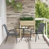 vidaXL Chaises empilables de jardin lot de 2 Gris Tissu textil&egrave;ne
