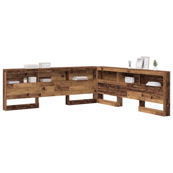 vidaXL T&ecirc;te de lit de rangement Bois Ancien 180 cm Bois d'ing&eacute;nierie