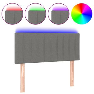 vidaXL T&ecirc;te de lit &agrave; LED Gris fonc&eacute; 80x5x78/88 cm Tissu