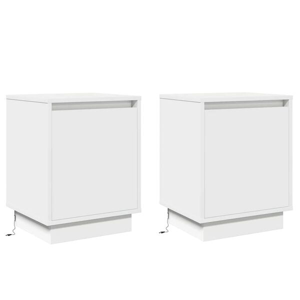 vidaXL Cabinet de chevet 2 pcs Blanc 39 x 34,5 x 50 cm