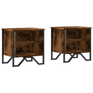vidaXL Tables de chevet 2 pcs ch&ecirc;ne fum&eacute; 40x30x40 cm bois d'ing&eacute;nierie