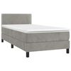vidaXL Sommier &agrave; lattes de lit et matelas Gris clair 90x200 cm Velours