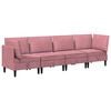 vidaXL Ensemble de meubles pour le salon 4 pcs Rose Velours