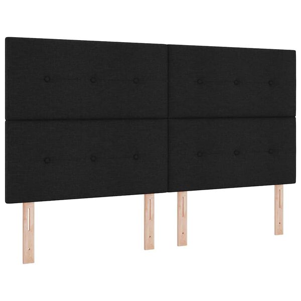 vidaXL T&ecirc;te de lit r&eacute;glable en hauteur Noir 180 cm tissu