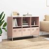 vidaXL Buffet rose 101,5x39x73,5 cm acier lamin&eacute; &agrave; froid