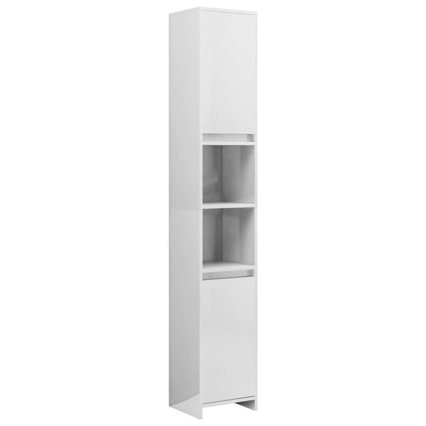 vidaXL Armoire de salle de bain Blanc brillant Bois d'ing&eacute;nierie