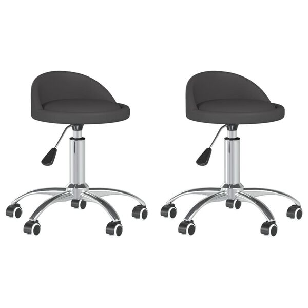 vidaXL Chaises &agrave; manger pivotantes lot de 2 gris similicuir