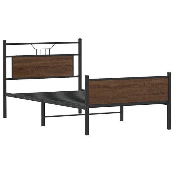 vidaXL Cadre de lit sans matelas ch&ecirc;ne marron 100x190 cm