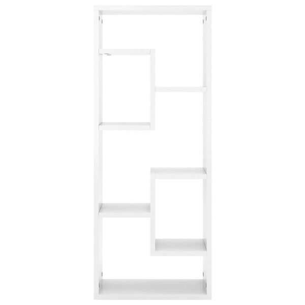 vidaXL &Eacute;tag&egrave;re murale Blanc brillant 36x16x90 cm Bois d'ing&eacute;nierie