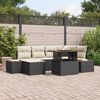 vidaXL Ensemble de canap&eacute; de jardin 7 pcs Noir Poly rotin