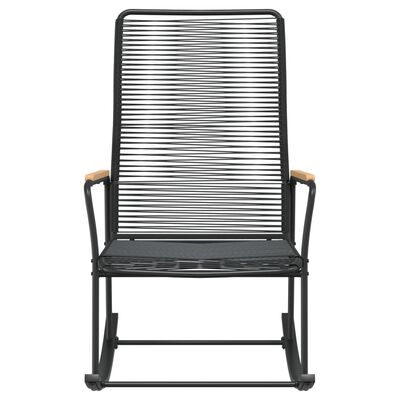 vidaXL Chaise à bascule de jardin noir 59x79,5x104 cm Rotin PVC