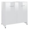 vidaXL Armoire de salle de bain Blanc brillant Bois d'ing&eacute;nierie