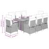 vidaXL Ensemble &agrave; manger de jardin et coussins 9 pcs beige Poly rotin