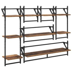 vidaXL Ensemble d'&eacute;tag&egrave;res murales 6 pc Bois Ancien 100 x 25 x 30 cm