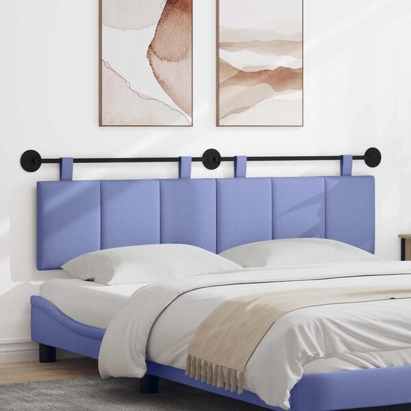 vidaXL T&ecirc;te de lit suspendue Ray&eacute; Bleu denim 170 x 55 x 5 cm tissu