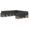 vidaXL Ensemble de canap&eacute; de jardin 11 pc Gris et Gris fonc&eacute; polyrotin