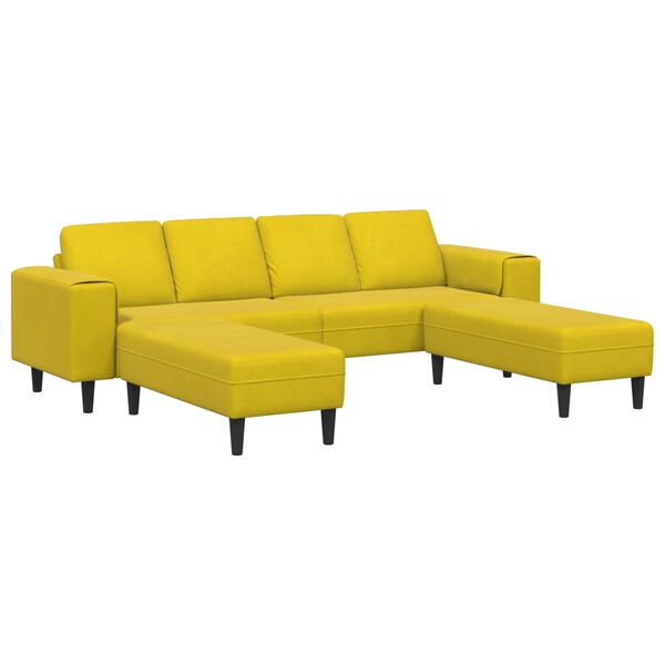 vidaXL Canap&eacute; de salon 3 pcs Jaune
