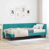 vidaXL Cadre de lit d'angle avec matelas Turquoise 90 x 190 cm Velours