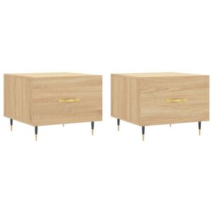 vidaXL Tables basses 2 pcs ch&ecirc;ne sonoma 50x50x40 cm bois d'ing&eacute;nierie