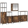 vidaXL Ensemble de mobilier de salle de bain 5 pc Ch&ecirc;ne fum&eacute; et noir