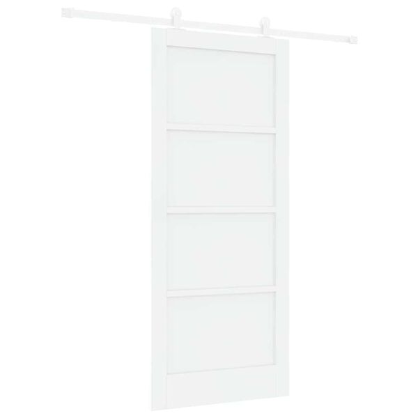 vidaXL Porte coulissante Blanc 86 x 198,5 cm Pin massif