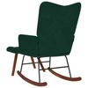 vidaXL Chaise &agrave; bascule avec tabouret en velours vert fonc&eacute;
