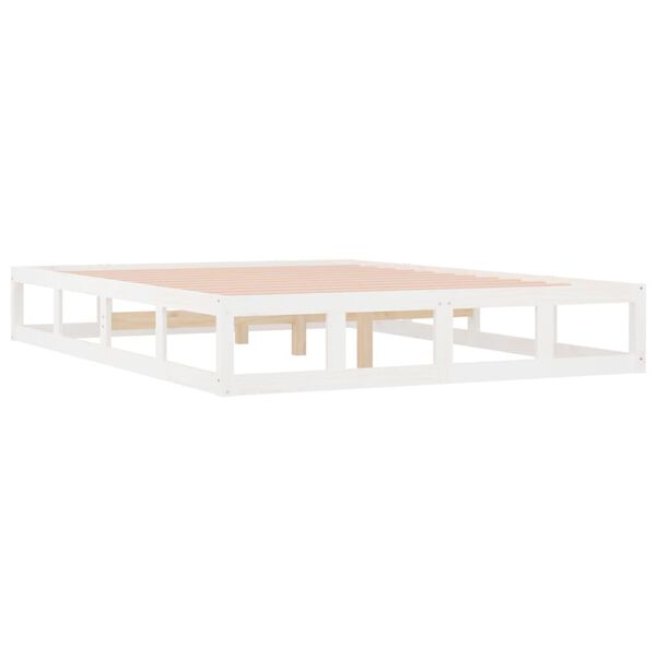 vidaXL Cadre de lit sans matelas blanc 140x200 cm bois massif