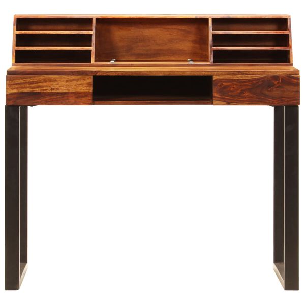 vidaXL Bureau 110x50x94 cm Bois solide de Sesham et acier