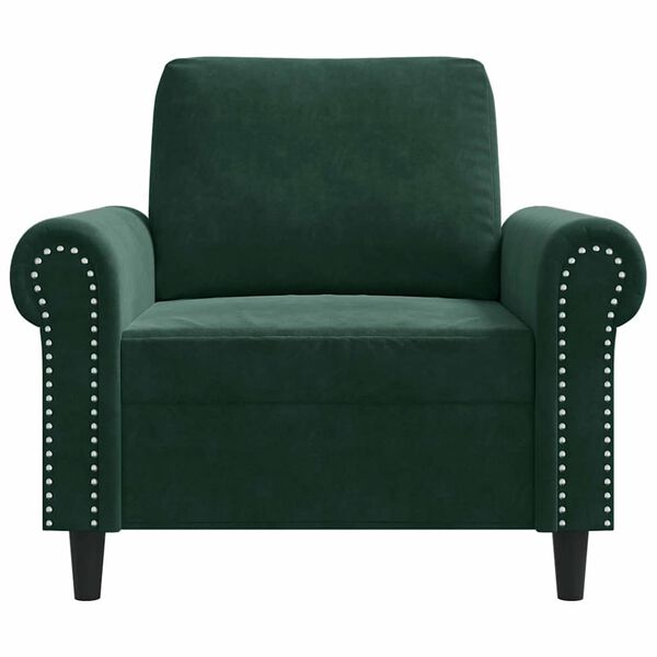 vidaXL Fauteuil Vert fonc&eacute; 60 cm Velours