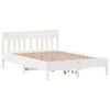 vidaXL Cadre de lit sans matelas blanc 135x190 cm bois de pin massif
